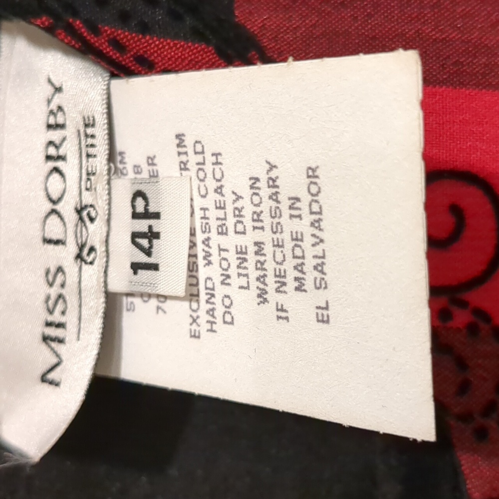 Miss Dorby Vintage 80's Red Plaid Dress Size 14P NWT - Picture 3 of 6